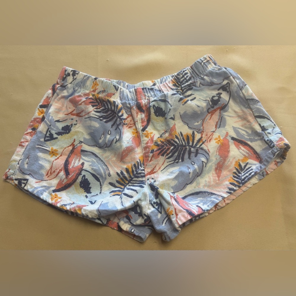 Vince Camuto‎ Girls Sz 7 Shorts Tropical Linen Blend Stretch Pull On Summer